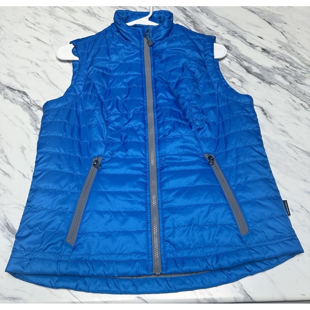 Charles River Women's Small Radius Quilted Vest Blue Gray Hiking Outdoors